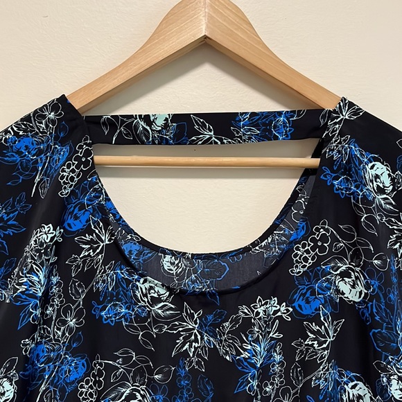 Candie’s Blue Floral Mini Dress | Lightweight Unlined Pull On Dress - Picture 8 of 14